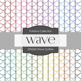 Wave Outline Digital Paper DP6265A - Digital Paper Shop
