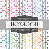 Hexagon Outline Medium Digital Paper DP6269A - Digital Paper Shop