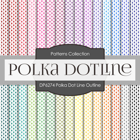 Polka Dot Line Outline Digital Paper DP6274A - Digital Paper Shop