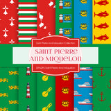 Saint Pierre And Miquelon Digital Paper DP6295 - Digital Paper Shop