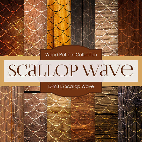 Scallop Wave Digital Paper DP6315A - Digital Paper Shop