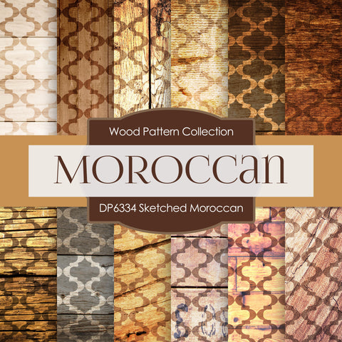 Sketched Moroccan Digital Paper DP6334A - Digital Paper Shop