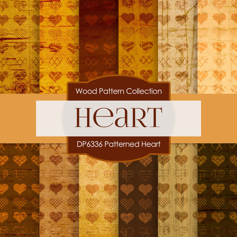Patterned Heart Digital Paper DP6336A - Digital Paper Shop