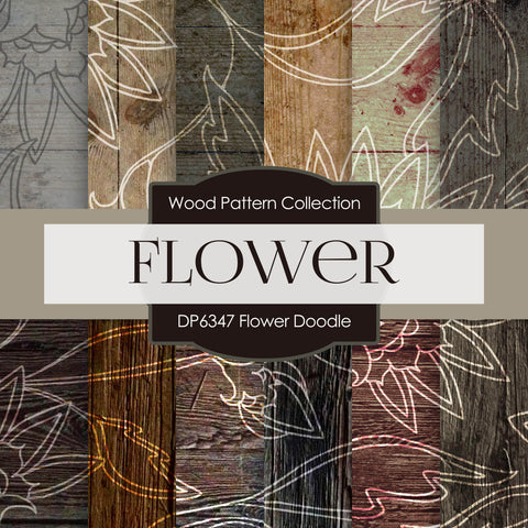 Flower Doodle Digital Paper DP6347A - Digital Paper Shop