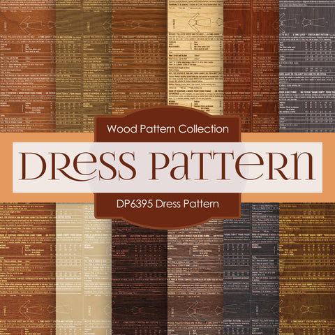 Dress Pattern Digital Paper DP6395 - Digital Paper Shop