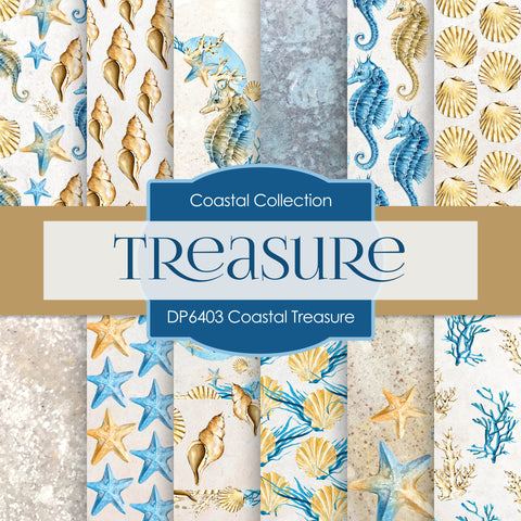 Coastal Treasure Digital Paper DP6403 - Digital Paper Shop