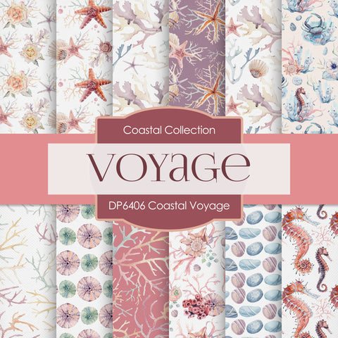 Coastal Voyage Digital Paper DP6406 - Digital Paper Shop
