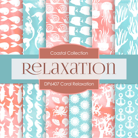 Coral Relaxation Digital Paper DP6407 - Digital Paper Shop
