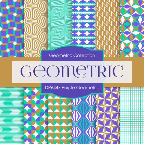 Purple Geometric Digital Paper DP6447 - Digital Paper Shop