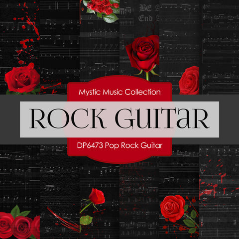 Pop Rock Guitar Digital Paper DP6473 - Digital Paper Shop