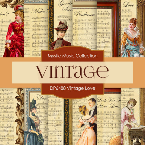 Vintage Love Digital Paper DP6488 - Digital Paper Shop