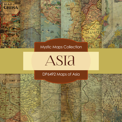 Maps of Asia Digital Paper DP6492 - Digital Paper Shop