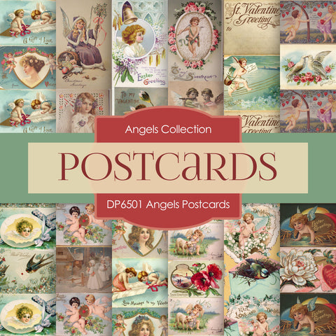 Angel Postcards Digital Paper DP6501 - Digital Paper Shop