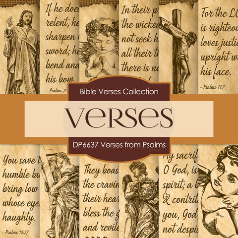 Verses From Psalms Digital Paper DP6637 - Digital Paper Shop