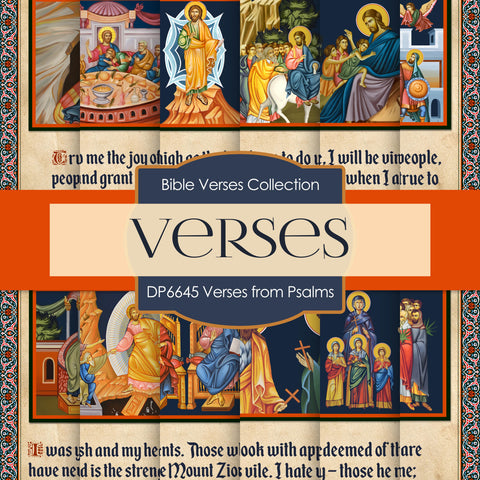 Verses From Psalms Digital Paper DP6645 - Digital Paper Shop