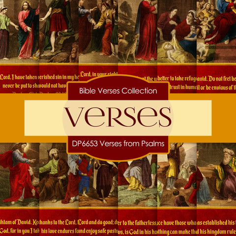 Verses From Psalms Digital Paper DP6653 - Digital Paper Shop