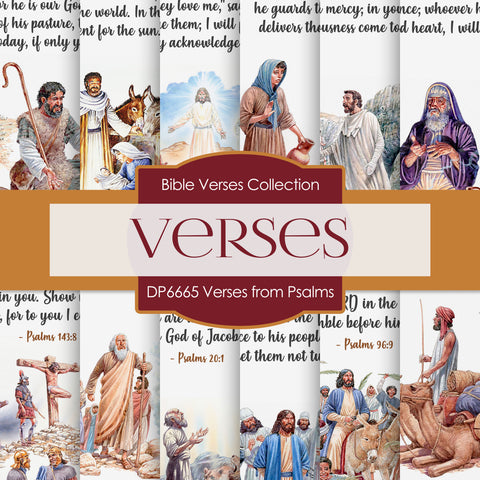 Verses From Psalms Digital Paper DP6665 - Digital Paper Shop
