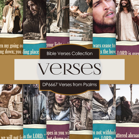 Verses From Psalms Digital Paper DP6667 - Digital Paper Shop
