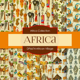 African Village Digital Paper DP6674 - Digital Paper Shop