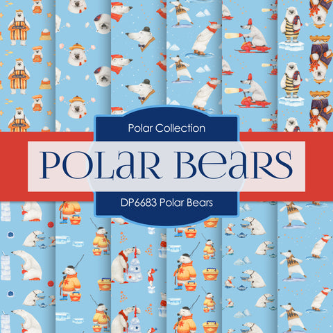 Polar Bears Digital Paper DP6683 - Digital Paper Shop