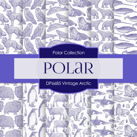 Vintage Arctic Digital Paper DP6685 - Digital Paper Shop