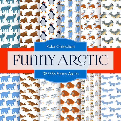 Funny Arctic Digital Paper DP6686 - Digital Paper Shop