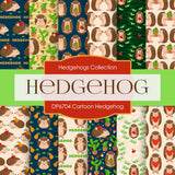 Cartoon Hedgehog Digital Paper DP6704 - Digital Paper Shop