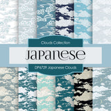 Japanese Clouds Digital Paper DP6729 - Digital Paper Shop