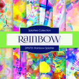 Rainbow Splatter Digital Paper DP6731 - Digital Paper Shop