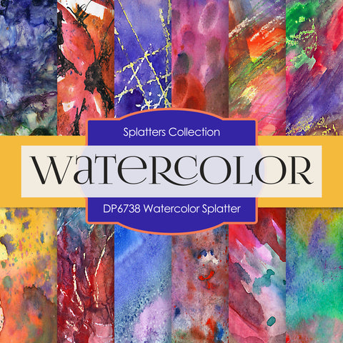 Watercolor Splatter Digital Paper DP6738 - Digital Paper Shop