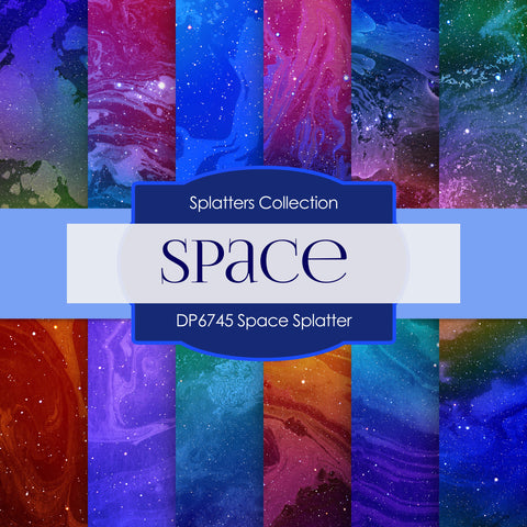 Space Splatter Digital Paper DP6745 - Digital Paper Shop