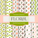 Floral Numbers Digital Paper DP6790 - Digital Paper Shop