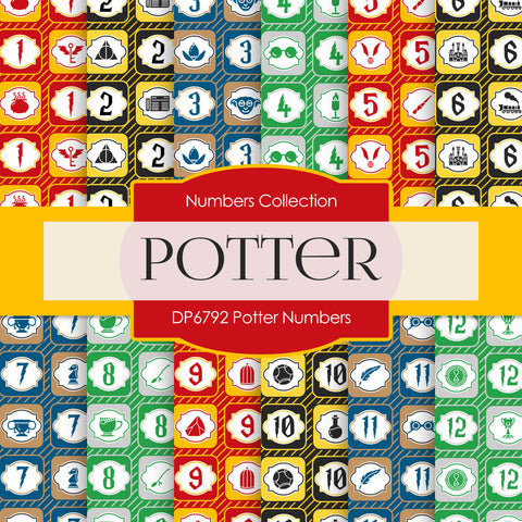Potter Numbers Digital Paper DP6792 - Digital Paper Shop