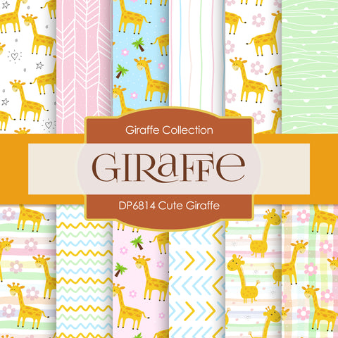 Cute Giraffe Digital Paper DP6814 - Digital Paper Shop