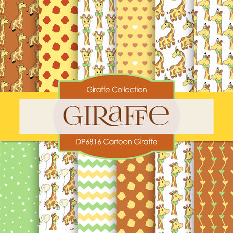 Cartoon Giraffe Digital Paper DP6816 - Digital Paper Shop