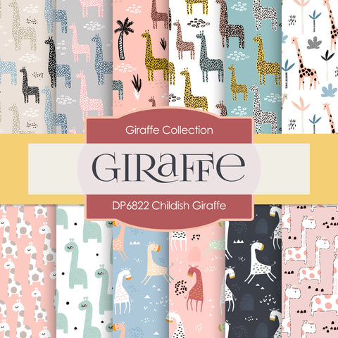 Childish Giraffe Digital Paper DP6822 - Digital Paper Shop
