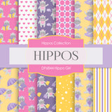 Hippo Girl Digital Paper DP6844 - Digital Paper Shop