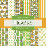 Tiger Mascot Digital Paper DP6866 - Digital Paper Shop