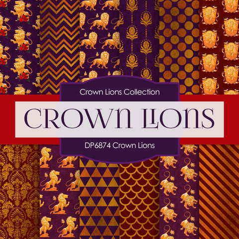 Crown Lions Digital Paper DP6874 - Digital Paper Shop