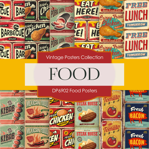 Food Posters Digital Paper DP6902 - Digital Paper Shop