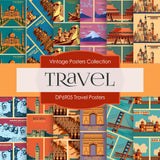 Travel Posters Digital Paper DP6905 - Digital Paper Shop