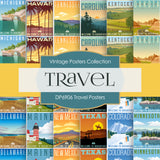 Travel Posters Digital Paper DP6906 - Digital Paper Shop