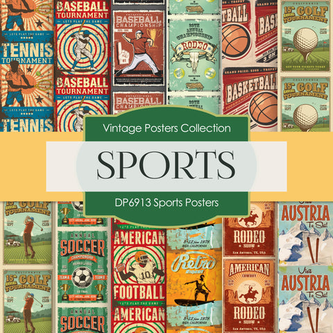 Sports Posters Digital Paper DP6913 - Digital Paper Shop