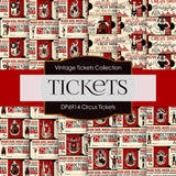 Circus Ticket Digital Paper DP6914 - Digital Paper Shop