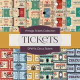 Circus Ticket Digital Paper DP6916 - Digital Paper Shop
