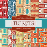 Circus Ticket Digital Paper DP6918 - Digital Paper Shop
