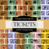 Vintage Ticket Digital Paper DP6927 - Digital Paper Shop