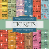 Vintage Ticket Digital Paper DP6929 - Digital Paper Shop