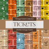 Vintage Ticket Digital Paper DP6932 - Digital Paper Shop