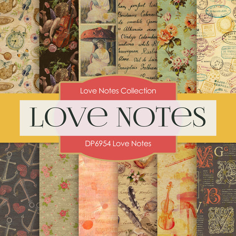 Love Notes Digital Paper DP6954 - Digital Paper Shop